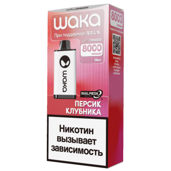 Одноразовый испаритель WAKA DM Персик Клубника